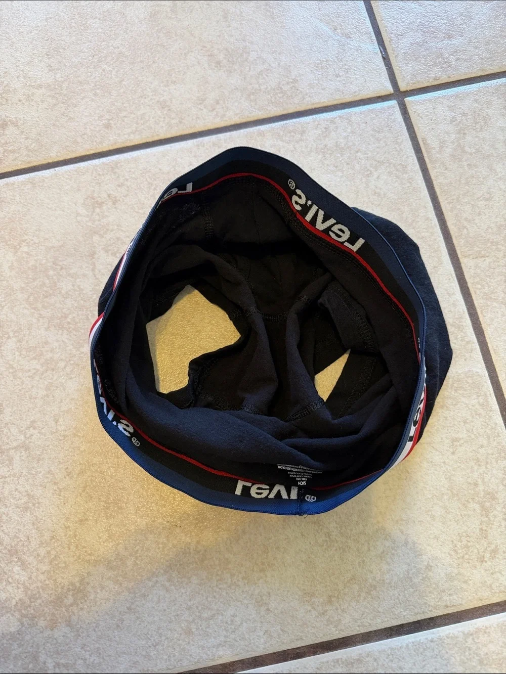 Levi's Black Boxer Briefs with Red, White & Navy Waistband